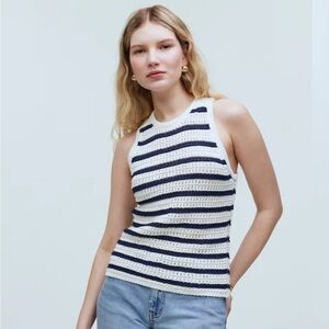 Madewell Crochet-Knit Crewneck Sweater Tank